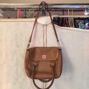 Kate spade brown flo with pink and gold detail