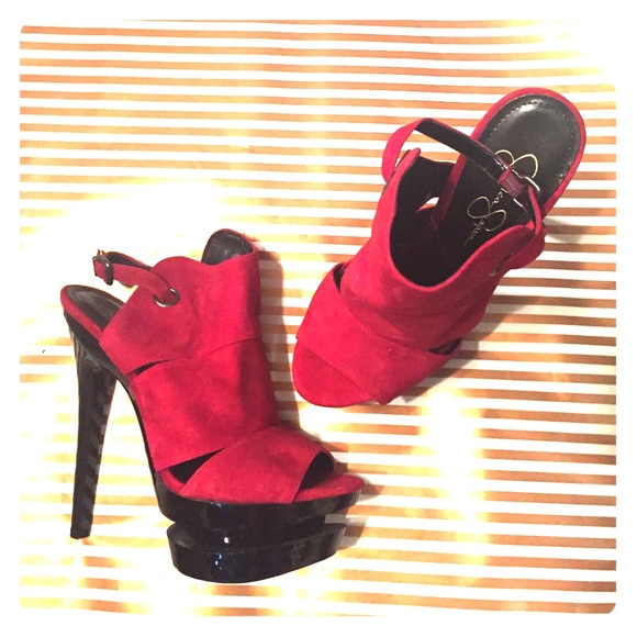 Jessica Simpson Cat Red Suede Platform