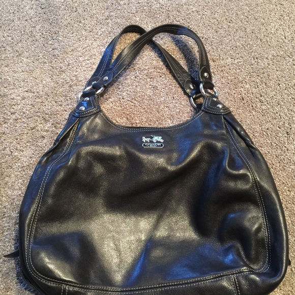 Black leather Coach Bag