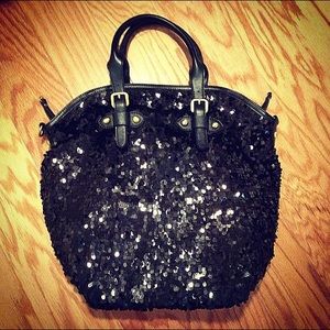 Black sequin handbag