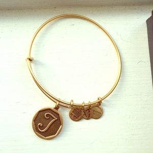 Alex and Ani never worn bronze bracelet with "T"