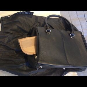 Concealed weapon black leather purse