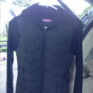 🔴 Black long puffer dress coat