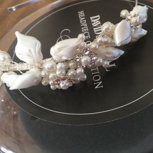 Crystal & pearl cream bridal headband