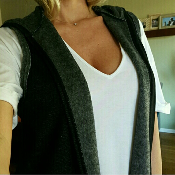 RESERVED Last One▪ Cozy-Soft Black & Graphite Vest - Picture 4 of 4