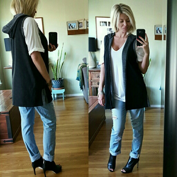 RESERVED Last One▪ Cozy-Soft Black & Graphite Vest - Picture 2 of 4