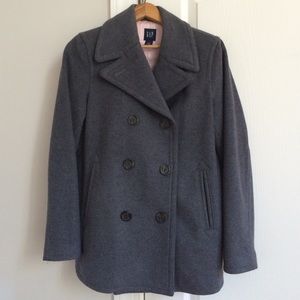 Grey Wool Peacoat