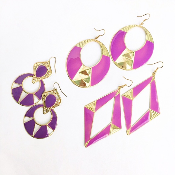 Purple and Gold earrings