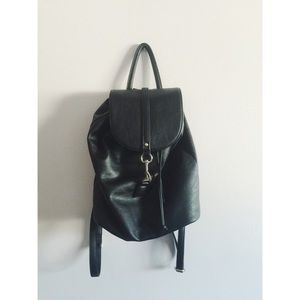 Black drawstring backpack