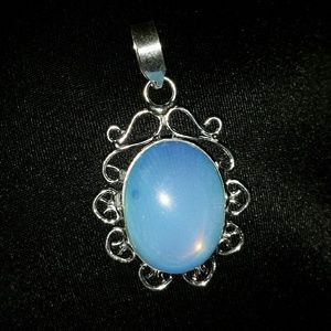 Vintage Designer Simulated Opal Quartz Pendant