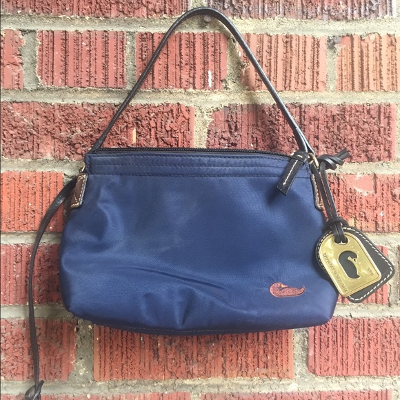 Dooney & Bourke navy pouchette handbag - Picture 1 of 5