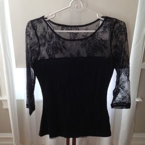 H&M versatile black lace top with lining. NWT