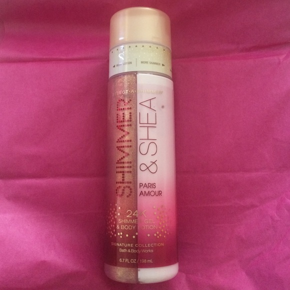 bath and body works other shimmer and shea paris amour shimmer gel shimmer lotion bath and body works