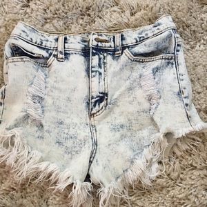 High wasted jean shorts