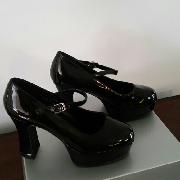 Mary Jane Black Platform 4inch chunky heel