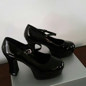 Mary Jane Black Platform 4inch chunky heel