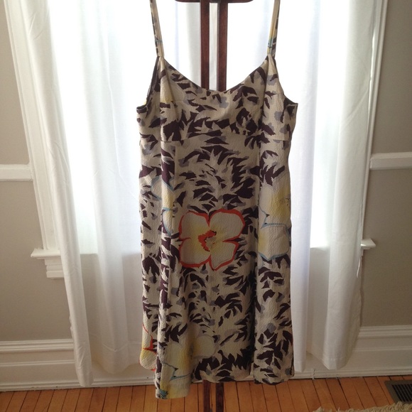 Anthro floral pattern sundress. 100% silk.
