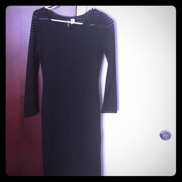 H and M Black midi dress
