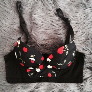 Cherry Mesh Push-Up Bra