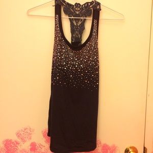 Dark blue sparkly tank top