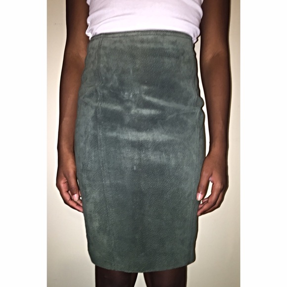 Forest Green suede skirt