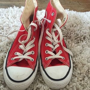 Red high top converse