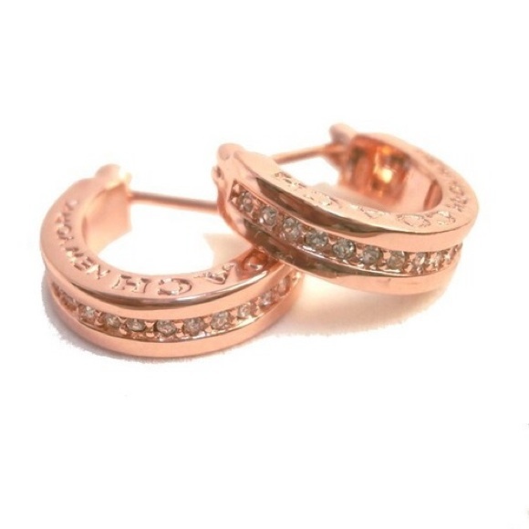 SOLD! Coach Pave Crystal Huggie Earrings - Picture 1 of 4