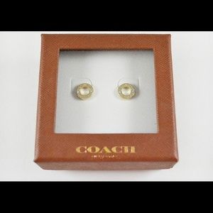 Coach Logo Studded Earrings