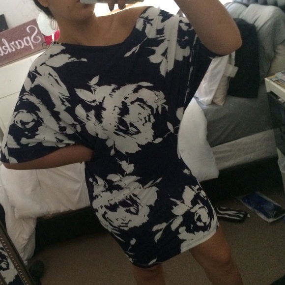 Navy blue and white dress