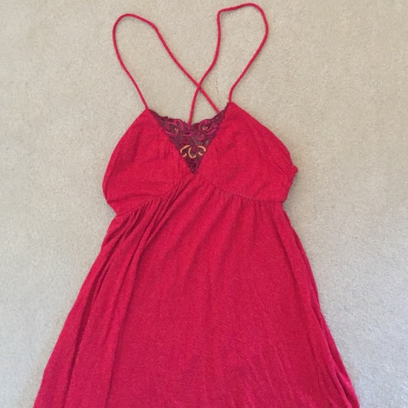 Free People Red Crisscross Back Dress