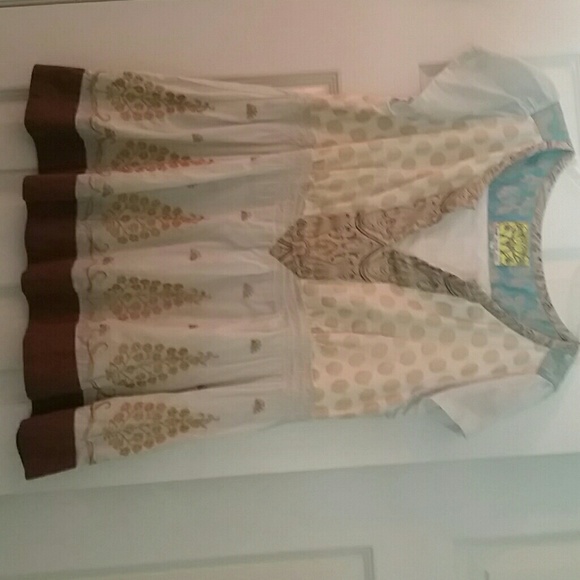 Anthropologie Gold dot blouse