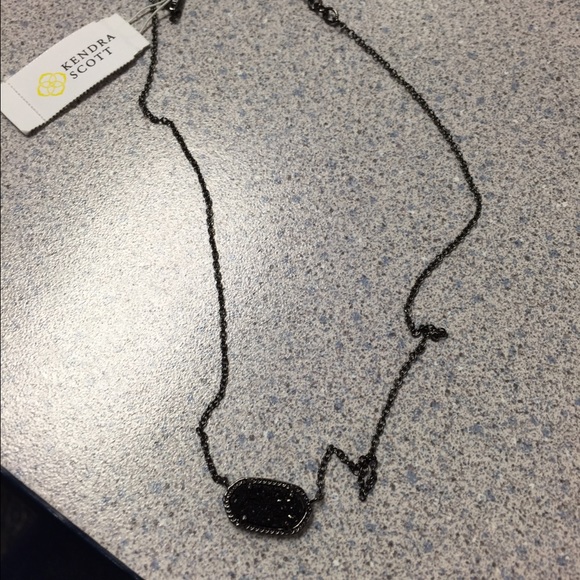 Kendra Scott Necklace in Gunmetal Druzy NWT