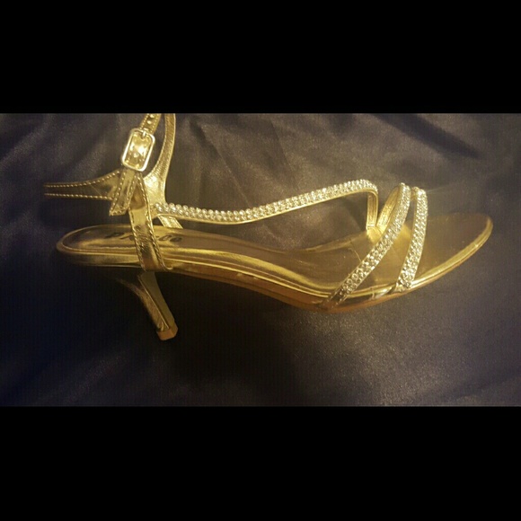 Gold kitten heels