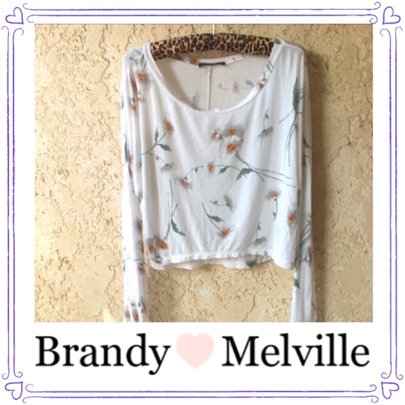 BRANDY Long Sleeve Daisy Crop Top