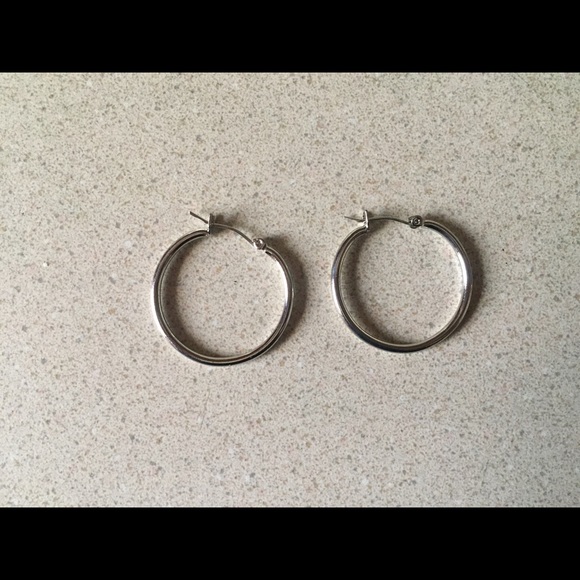 Silver hoop earrings *never worn*