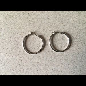 Silver hoop earrings *never worn*