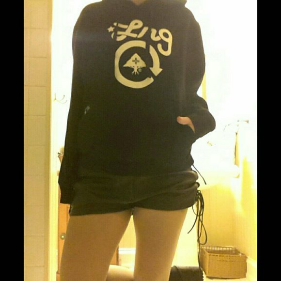 Lrg Women's Black Heavyweight Hoodie w/ White Logo
