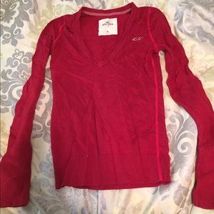 Women's red Hollister long sleeve sweater