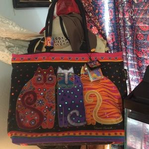 Laurel Burch large cat tote