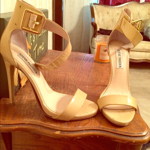 Nude strappy heels