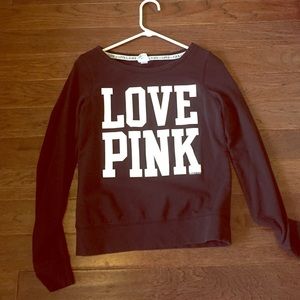 Black pink crew neck