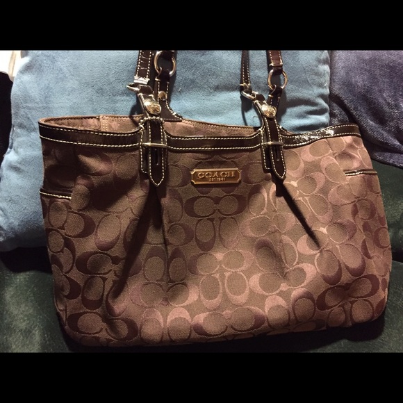 Chocolate brown coach purse