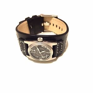 Fossil black and silver watch