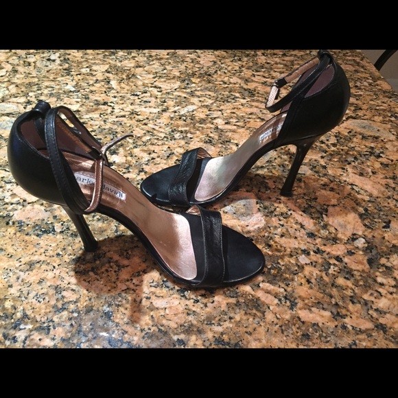 Charles David ankle strap heels in black