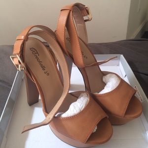 Brown high heels