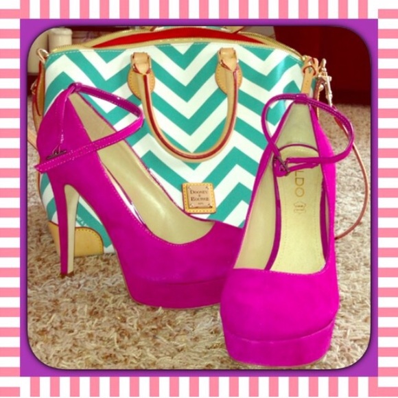 🌺 fuchsia heels with ankle strap