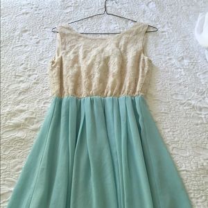 Lace and chiffon baby blue dress