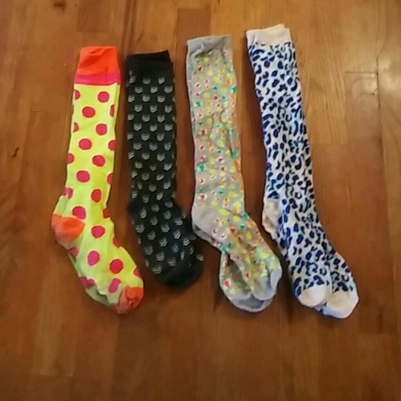 4 pairs of knee high socks