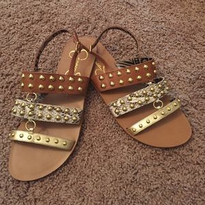 Gold studded Jessica Simpson sandals