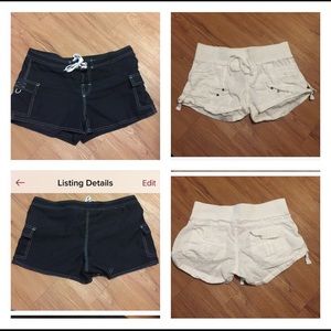 Black swim shorts & white shorts (not swim shorts)